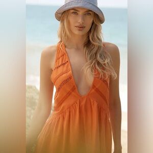 NWT 🆕 Anthropologie - V-Neck Back-Cutout Mini Dress/Or Swimsuit Cover-Up - XS